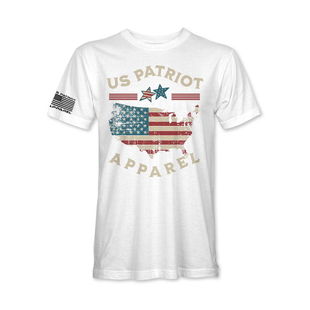 USA Flag Distressed Map Graphic T-Shirt