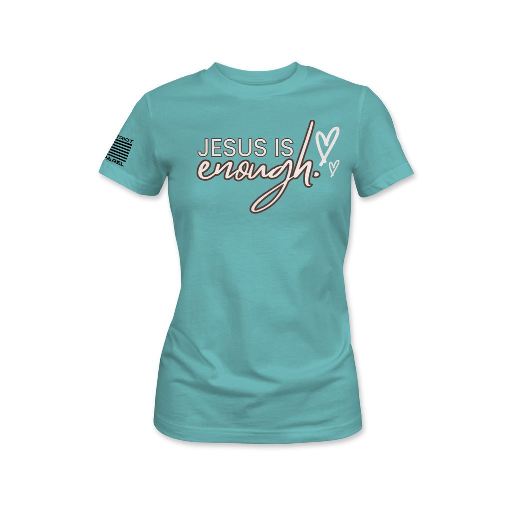 Jesus Is Enough Women's Tee - Aqua Blue